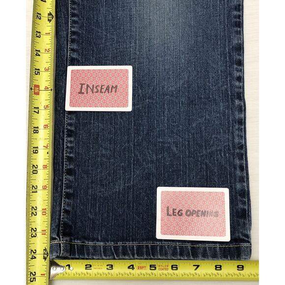 TOMMY HILFIGER Jeans Womens 36X24 Hipster Boot Whiskered Blue Stretch Cropped - Picture 16 of 16